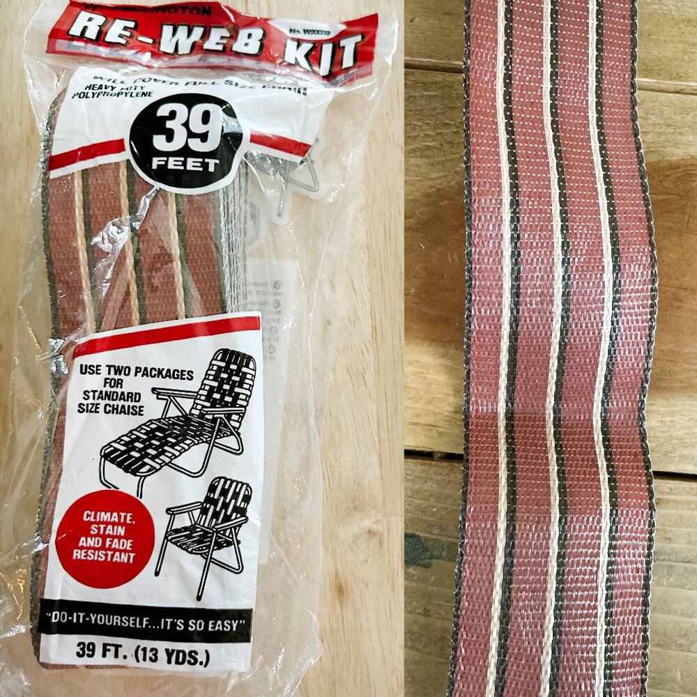 Vintage Wellington‎ Chair Webbing Re-Web Kit Heavy Duty Polypropylene 39 FT